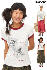 カップル二ッテードショートスリーブTシャツ