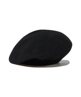 Clover Heart Wool Blend Beret Black