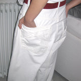 Ribbon back pocket wide balloon pants