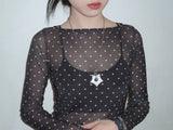 gleaming star dot necklace [white]