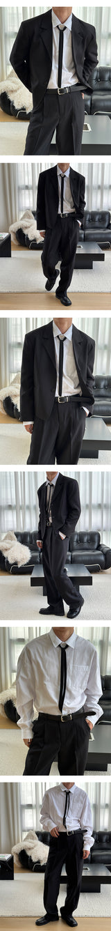 [4SEASON] Basic semi クロップ コットンシャツ(6color)