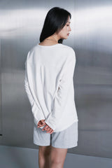 ESSENTIAL PLEAT U-NECK TEE (Off-White)
