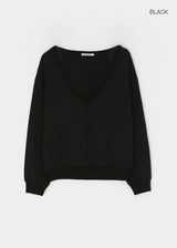 [B-BASIC] Mid-Sweat Deep V-Neck Sweatshirt