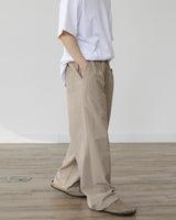 WIT LINEN COTTON WIDE PANTS