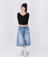 STITCH V NECK LONG SLEEVE T-SHIRT [4color]