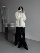 lisa faux fur hooded jacket (2color)
