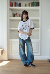 26SS★ Cats Music Ringer Short Sleeve Tee