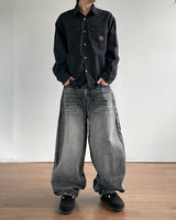 Pove Curved Denim Pants