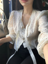 [MADE] Shimiz Dotted Puff Blouse
