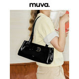 muva. New Genuine‑Leather Underarm Bag, Biker‑Style Minimalist Luxury Niche Women’s Shoulder Handbag, New Arrival May 17
