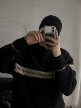 ASCLO チェーンヘンリーネックニット (4color)