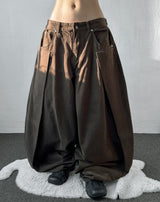Flip Fold Pintuck Balloon Pants 3color