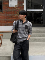 Mag pocket collar knitwear