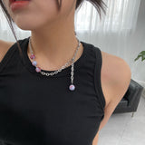 Red Wet Ball Chain Necklace