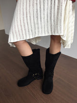 Grunge knit cutout skirt(3color)