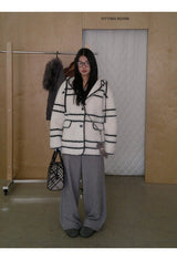 Style Hooded Wool Suede Coat