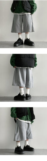 Chisen High density fleece side pintuck Bermuda pants