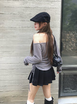 Karl Baguette Leather Shoulder Bag