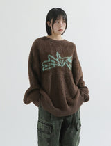 Wing angora touch knit