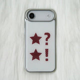 Dot Star burgundy Silver Epoxy Bumper Case 