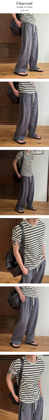 [Unisex] Side tuck wide sweat pants(5color)