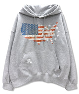 AMERICA FLAG Vintage Stud Hoodie_Gray