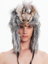 Embryo faux fox eco-friendly fur tribal cap