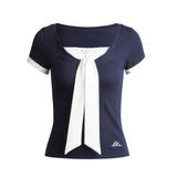 Rosalie Contrast Ribbon Top