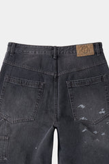 エイジスプラッターカーペンターデニムパンツ(Washed Black)