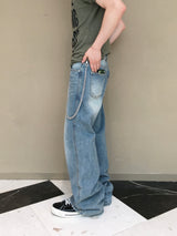 ソルティンセミフレアウォッシュ加工デニムパンツ
