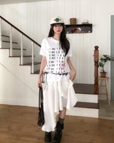 Humming Lace Unbalance Skirt