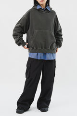 Det Washed Cropped Hoodie (4color)