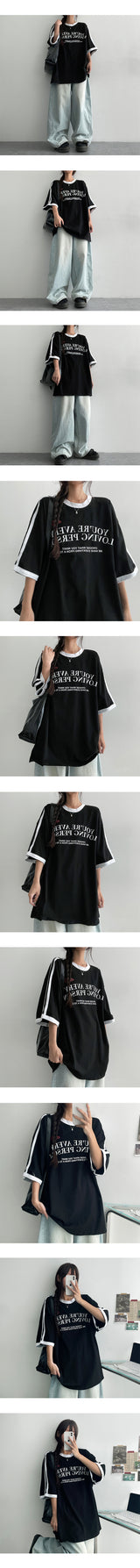 ティアトラックラインショートスリーブTシャツ (4 colors)
