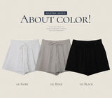 ソリッドピンタックストラップスラックスハーフパンツ (3color)