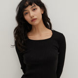 Square Neck Sweater Black