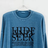 LMN ハイドオーバーサイズフィットピグメントニットロングスリーブ Tシャツ (3 colors)