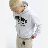 2-way Crop Fit System Hooded Zip-up White Melange