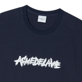 25SS ラフペインティングロゴショートスリーブTシャツ ダークネイビー