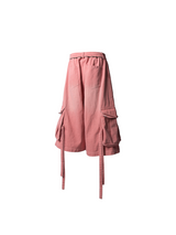 RELABEL Time Element (Continued) Adjustable Paddle Washable Pink Denim Large silhouette October Shorts