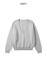 Bamboo Deep V-Neck Knit Top