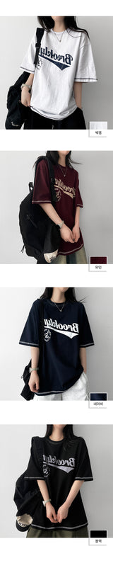 ロティ ステッチ オーバーサイズ フィット 半袖Tシャツ
