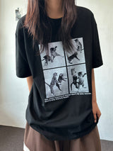 ジュジュ フォーセクション ブラックホワイト オーバーサイズTシャツ - 4カラー