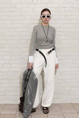 NEW CUFFS TOP_MELANGE GRAY