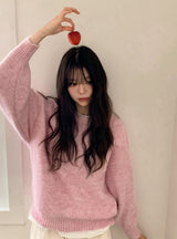 #Cozy Hairy Pastel Wool Loose Fit Knit (5color)
