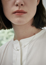 [925 silver] Un.silver.129 / ボンディールネックレス (silver/pearl)