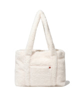 Clover Heart Fluffy Medium Tote Bag Ivory