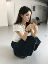 メリードットリボンクロップTシャツ (3c)
