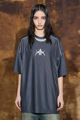 Gray Striped Sports Jersey