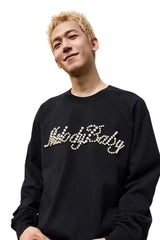 パールエンブロイダードミニマリスト長袖Tシャツ