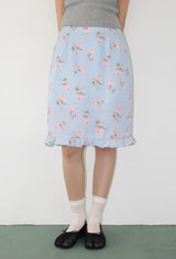 BLOOM FRILL MIDI SKIRT